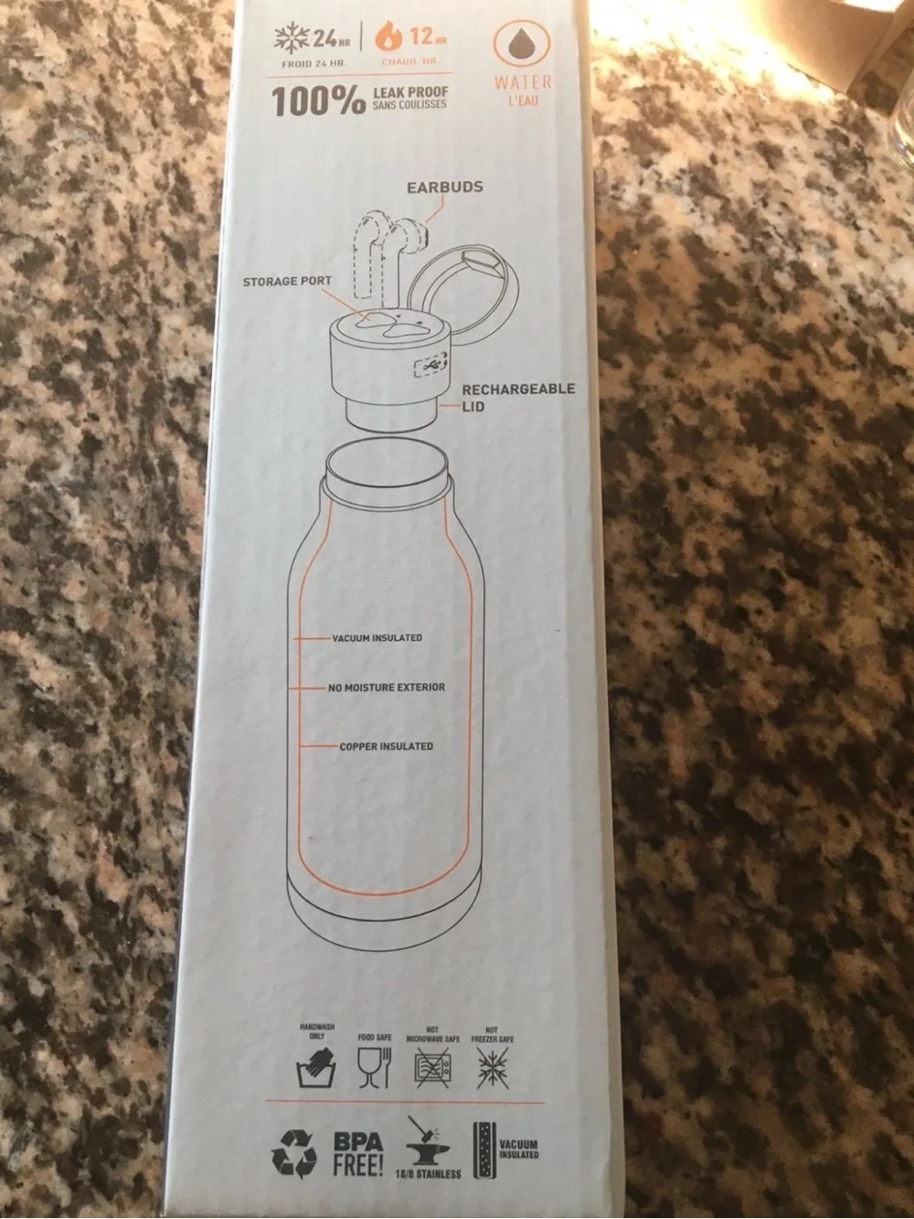 Asobu H2 Audio Pink Wireless Earbuds Bottle Charger
